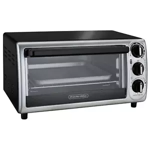 Proctor Silex 4-Slice 3-Knob Countertop Toaster Oven Broiler with Bake Pan - Picture 1 of 6