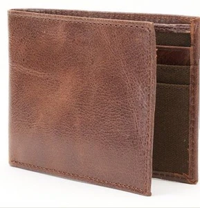 Billetera plegable y estuche para tarjetas CROFT & BARROW para hombre marrón nuevo con etiquetas en caja regalable - Imagen 1 de 2