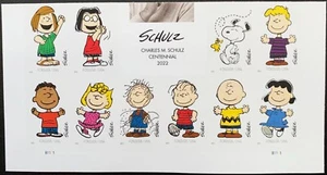US Stamp 2022 #5726a-5735a Charles M Schulz imperf NDC 1 block of 10PC MNH - Picture 1 of 2