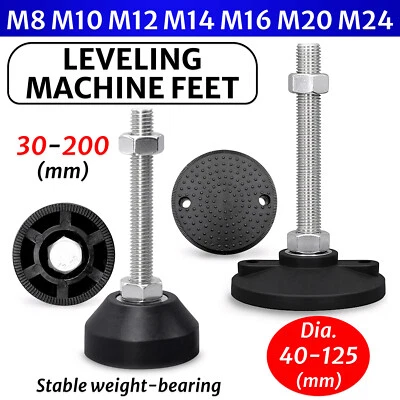M6 M8 M10 - M24 Levelling Height Adjustable Machine Furniture Feet with Lock Nut - image 1 of 4