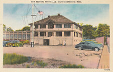 Linen Postcard New Bedford Yacht Club South Dartmouth MA 1930s Unused