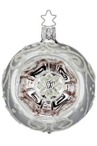 Ing-Glas Reflektor Barock Dose glänzend 8cm 20687R008 Deutsches Glas Weihnachtsorn - Bild 1 von 2