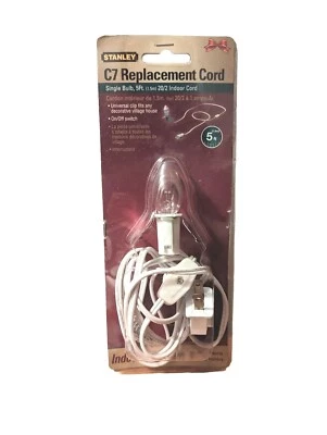 White Single C7 Electric  String Cord Clasp Light Brand New Stanley Brand  - Image 1 of 4