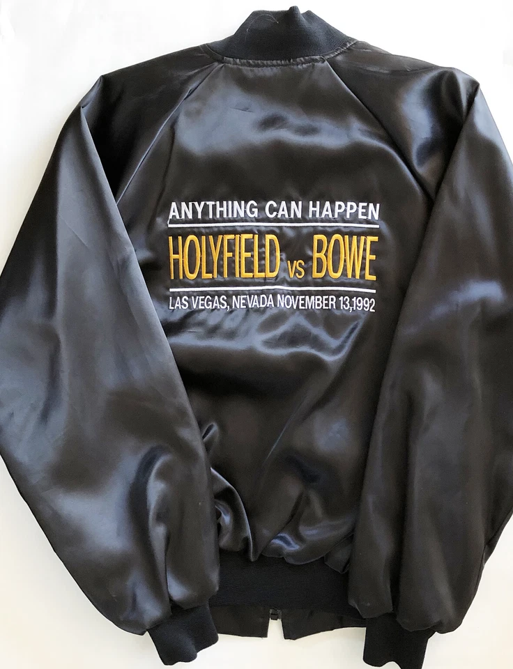 Chaqueta grande vintage Evander Holyfield vs. Riddick Bowe boxeo lucha espejismo Foto 1 de 1