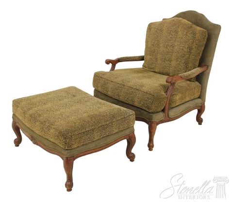 F58358EC: ETHAN ALLEN French Bergere Chair & Ottoman Cover