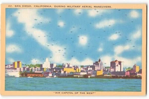 San Diego. California, During Military Aerial Maneuvers VTG Postcard ME2. - Picture 1 of 2