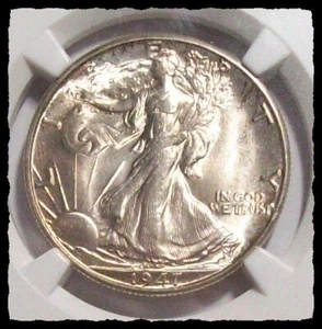 1947-D WALKING LIBERTY HALF DOLLAR Lustrous NGC MS-65 #20D22 - Picture 1 of 4