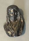 Antique Victorian Silver Plate Figural Statue Head Bust of Mary