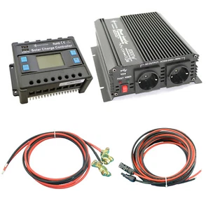 Solar Set 20A Laderegler Kabel 1000W Wechselrichter für Solarpanel 12V 0% MwSt - Bild 1 von 6