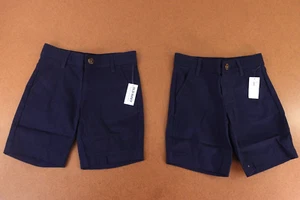 Lot of 2 Old Navy Girls Size 7 Blue School Uniform Twill Bermuda Shorts NWT - Picture 1 of 4