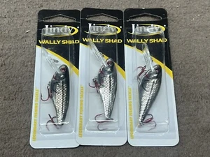 (3) Lindy Wally Shad Silver/Black Crankbait Fishing Lures - Picture 1 of 3