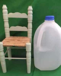 MINIATURE DOLL CHAIR Spindle with Woven Straw-like Seat Mint Green LOVELY!! - Picture 1 of 6