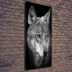Leinwand-Bild Kunstdruck Hochformat 50x125 Bilder Porträt eines Wolfes - Bild 1 von 6