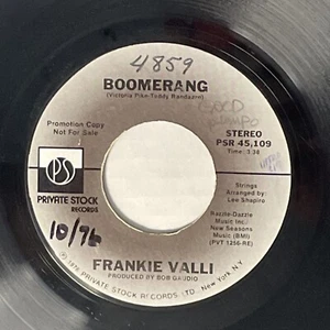 Frankie Valli Boomerang Disco Single DJ Promo 1976 Gaudio Private Stock Records - Picture 1 of 4
