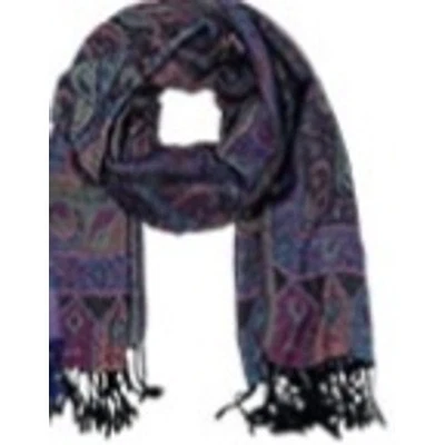 Paisley Bufanda Chal Envoltura Púrpura Azul Boho Flecos Mujer Accesorio Foto 1 de 2