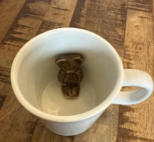Tazza Shackman Japan orsacchiotto marrone bianca sorpresa nascosta vintage - Foto 1 di 5