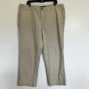 Women’s Lauren Ralph Lauren Classic Khaki Tan Cotton Cropped Ankle Pants 18W - Picture 1 of 9