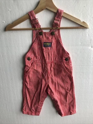 Mono de Colección Oshkosh B'Gosh 18M Vestbak Rojo Hickory Rayas Ferrocarril Hecho en EE. UU. Foto 1 de 4