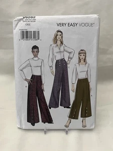 New Vogue V9282 Easy High Waist Wide Leg Pants No Waistband Sewing Pattern Osz - Picture 1 of 3