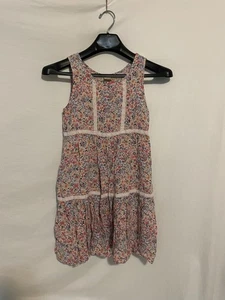 Floral girls dress with lace trim, pink and blue design Mudd Size 12 - Picture 1 of 8