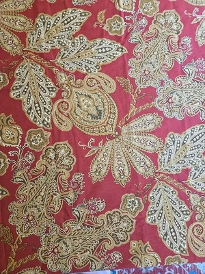 Tela Duralee 3.4 Yardas "Emmitt" Rojo Paisley Estampado Floral Foto 1 de 4