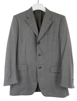 Blazer De Hombre CANALI (UE) 50 De Lana Pura Con Solapa De Un Botón Forrado Gris - Imagen 1 de 4