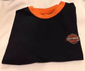 Maglietta Harley Davidson Motorcycle classica nera arancione 2XL Cape Cod Cycle Center - Foto 1 di 8