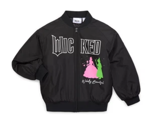Wicked Youth Girls Full-Zip Black Mid-weight Ruched Bomber Jackets Coats: 6-12 - Picture 1 of 11