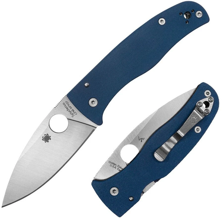 SPYDERCO Bodacious Cobalt Blue G-10 CPM SPY27 Steel Plain Edge C263GPCBL