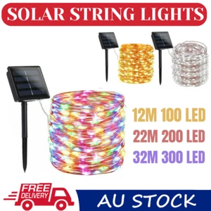 Solar Fairy String Lights 100/200/300 LED Outdoor Garden Christmas Party Decor - Picture 1 of 20