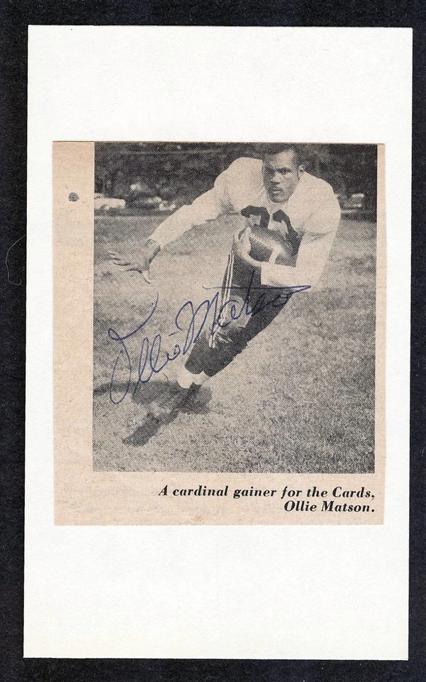 Ollie Matson {1930-2011} CARDINALS HOFer Firmado Mag-Cut en Tarjeta Índice 3x5 Certificado de Autenticidad Foto 1 de 1