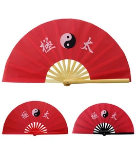 Chinesisches Kung Fu Kampfkunst Wing Chun Übung Kampf ""Tai Chi"" Fan Bambus rot - Bild 1 von 1