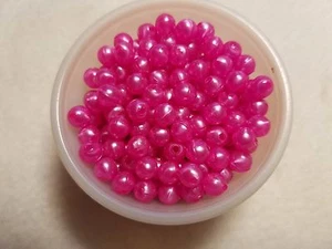 100 hot pink 6mm beads. HPR-100 - Picture 1 of 1