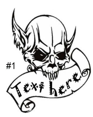 НАКЛЕЙКА С ЧЕРЕПОМ, НАКЛЕЙКА С ЧЕРЕПОМ, НАКЛЕЙКА С ДЕМОНОМ, НАКЛЕЙКА С ДЕМОНОМ, ДОБАВЬТЕ СВОИ СЛОВА В БАННЕР - Изображение 1 из 4