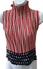 Vintage Patriotic Blouse 7 E. K. Designs Waffle Crop Top Small American Flag