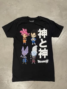 Dragon Ball Z Super Unisex T-Shirt Chibi Goku Vegeta Beerus Whis Schwarz Gr. SM - Bild 1 von 9