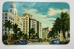 Postcard Miami Hotel Row Collins Avenue Saxony Atlantic Beach Florida FL H370 - Picture 1 of 2