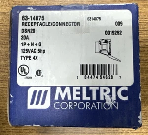 MELTRIC 63-14075 RECEPTACLE/CONNECTOR DSN20 20A 1P 125VAC 5HP **NEW IN BOX** - Picture 1 of 7