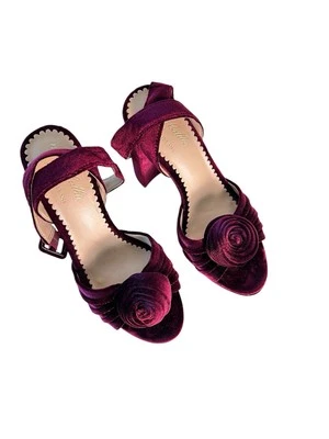 Sandalias de plataforma Antonio Melani x Nicola Bathie para mujer Emilia terciopelo borgoña 9M Foto 1 de 4