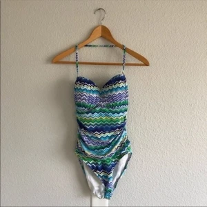 La Blanca supporto pezzo unico blu verde nuovo senza etichette, donna taglia 6 - Foto 1 di 4