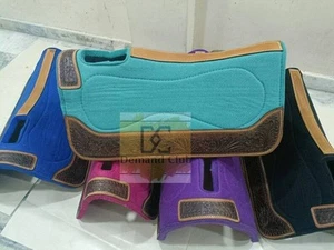 "Almohadilla de sillín Western All Colors Teal Felt de 1"" gruesa con borde... - Imagen 1 de 8