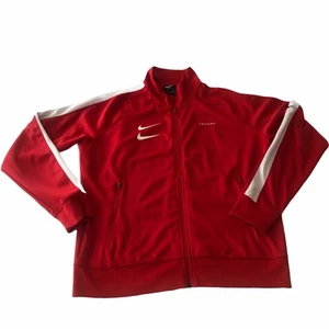 Nike Mens Red Activewear Swoosh Track Jacket Long Sleeve Full Zip Size Large - Picture 1 of 5