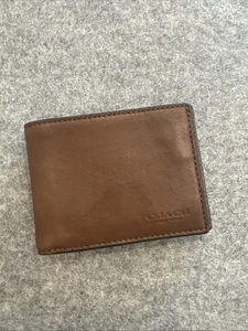 Coach Men’s Wallet Brown Genuine Sport Calf Leather ( Read Description ) - Picture 1 of 5