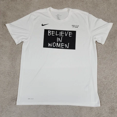SEATTLE STORM NIKE ATHLETES DRI FIT Tee Shirt Extra Large White Cover