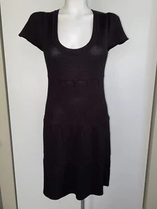 Derek Heart Sweater Dress Size M Juniors Capped Sleeves Black - Picture 1 of 6