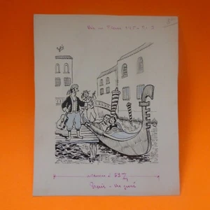 P2 DESSIN ORIGINAL 20X17 CM VENISE  - Picture 1 of 1