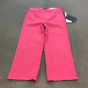 NYDJ Jeans Women 4 Pink Denim Crop Stretch Regular Fit Thigh Shaper Straight Leg - Picture 1 of 15