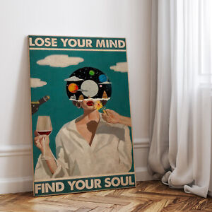✅ Leinwandbild Poster Retro Vintage Boho Wohnzimmer groß XXL grün Lose your mind