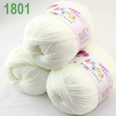 Sale 3ballsx50g DK Baby Cashmere Silk Wool hand knitting Yarn 1801 off White - Image 1 of 4