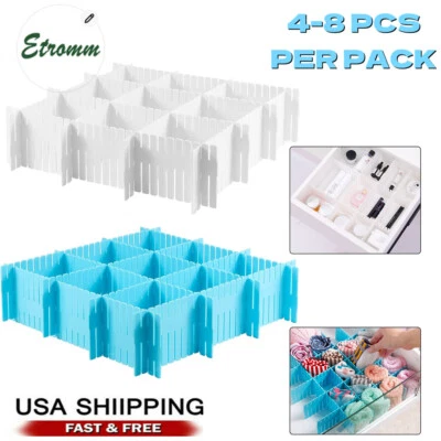 DIY Grid Drawer Dividers Adjustable Sock Underwear Dresser Drawer Organizers NEW - Image 1 of 4